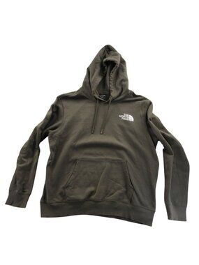 The North Face Mens Hoodie Sweatshirt Large Olive Green Pullover Classic Casual